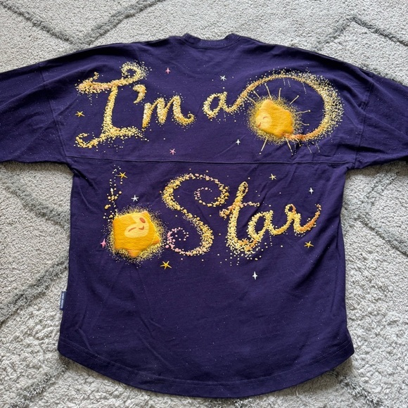 Disney Spirit Jersey wish movie purple yellow gold  crewneck XS - Picture 11 of 11